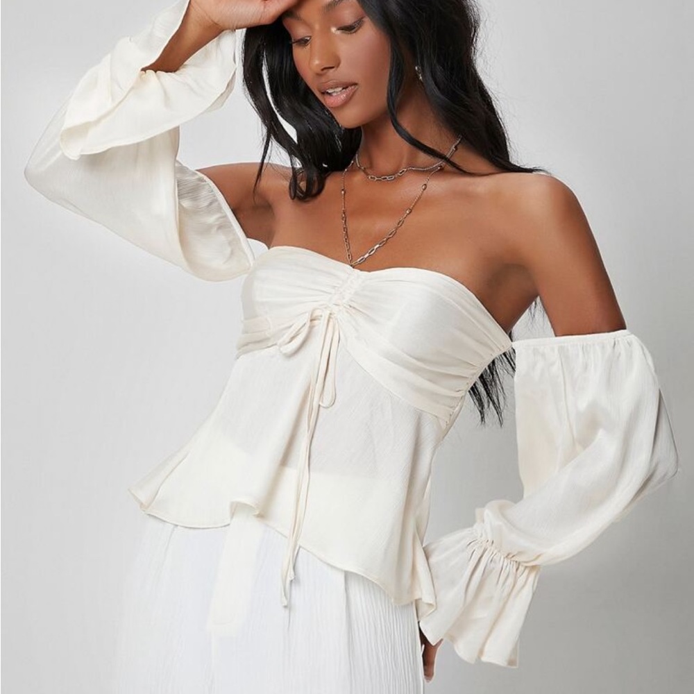 SHEIN VCAY Off Shoulder Flounce Sleeve Ruched Size 3X Women